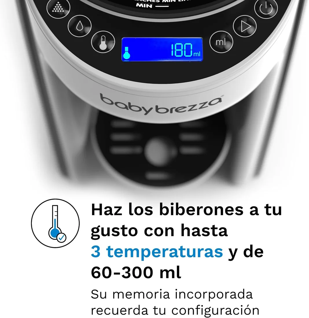 Baby Brezza - Formula Pro Advanced, Preparador de Biberones Automático y Dosificador de Fórmula, Máquina para hacer Biberones, Incluye Recambio de Embudo y Cubierta, Set Blanco foto 3