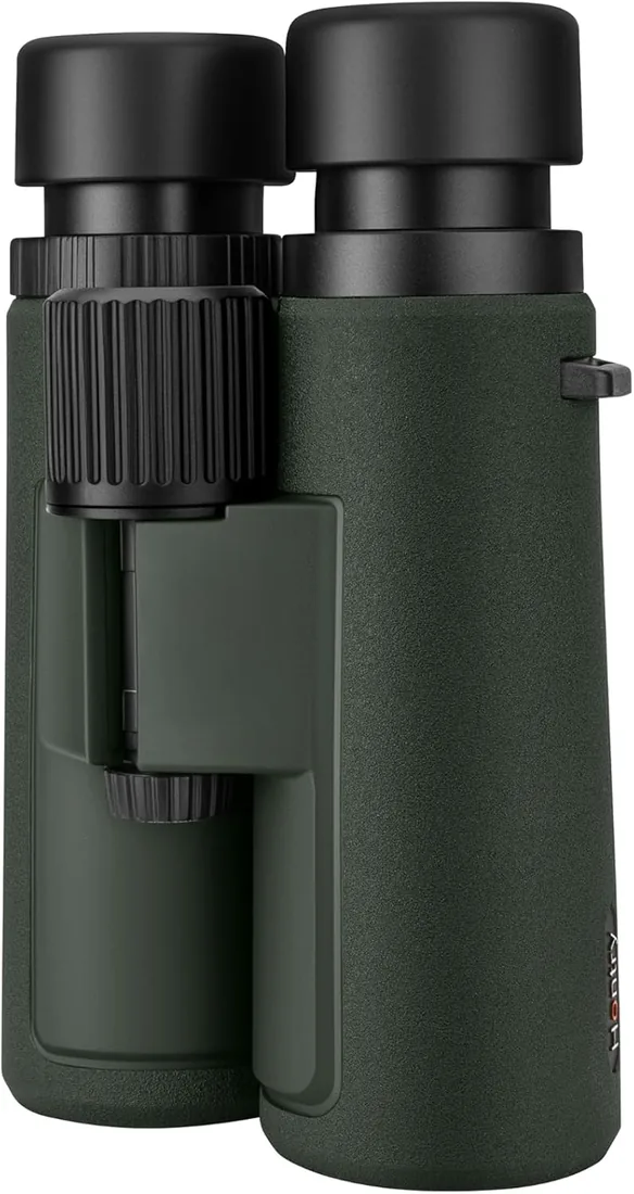 Hontry 10x42 Prismaticos Profesionales Largo Alcance para Adultos (Verde) | Impermeable para Observación de Aves, Camping,