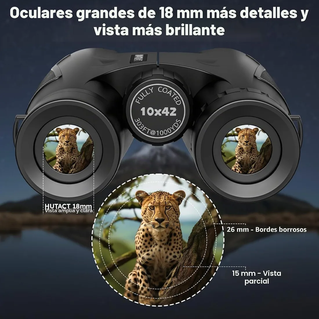 Prismaticos Profesionales Largo Alcance, Prismáticos 10x42 Lentes Completamente Cubiertos con Multicapa FMC para Conciertos, Teatro, ópera, para Viajeo, Observación de pájaros foto 3