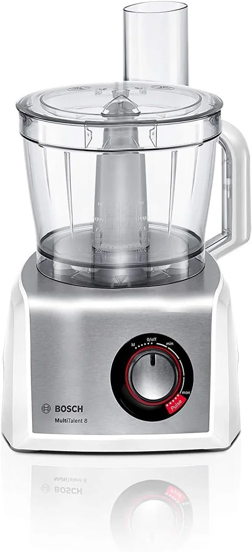 Bosch - Procesador de alimentos MultiTalent 8, 1250 W, 3.9 litros de capacidad, multi-accesorios, Blanco, Acero inoxidable, MC812S820 foto 3