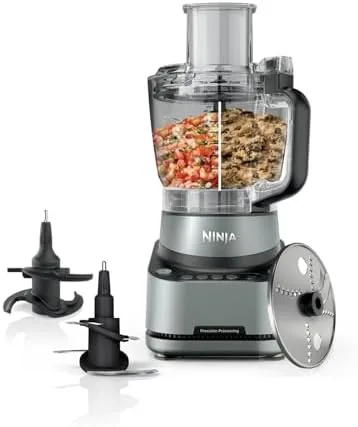 Ninja PrecisionPro Procesador de alimentos de 2.1 L, 4 ajustes preestablecidos automáticos y ajustes manuales, hacer pizza y masa de pan, rebanar verduras y más, piezas aptas para lavavajillas, negro foto 2