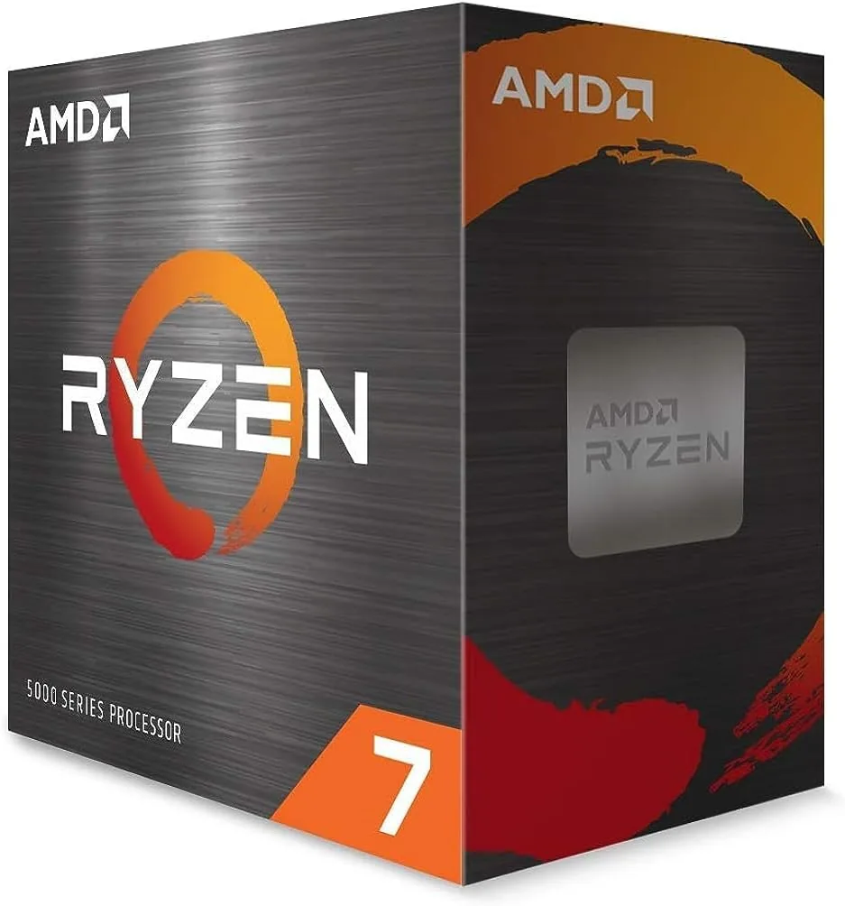 AMD Ryzen 7 5800X Procesador (8 núcleos/16 threads, 105W DTP, Socket AM4, 36 MB Caché, Reloj de aumento máx. hasta 4,7Ghz, no cooler)