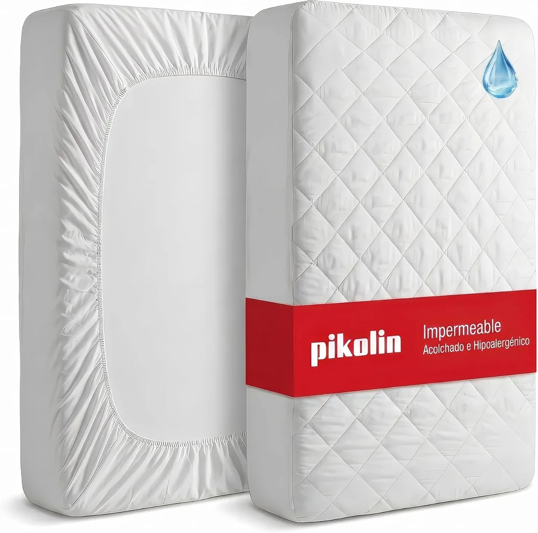 PIKOLIN Protector Colchón 150x190/200cm Impermeable Acolchado | Impermeable silencioso | Acolchado confort | Hipoalergénico | Transpirable | Oeko-Tex foto 3