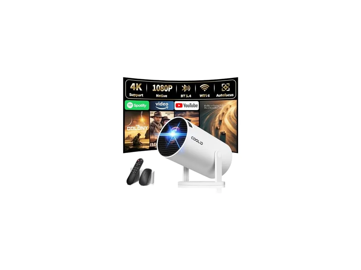 [App Integrada] Mini Proyector 4K Support 1080p con WiFi 6 y Bluetooth 5.4