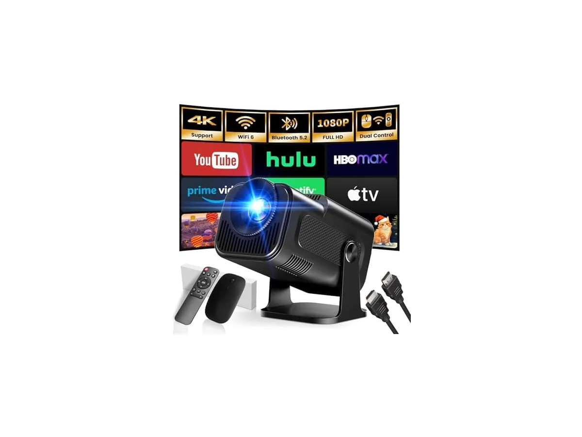 Proyector Portátil 2026 Upgraded 1920x1080P 4K Supote WiFi 6 Bluetooth 5.2