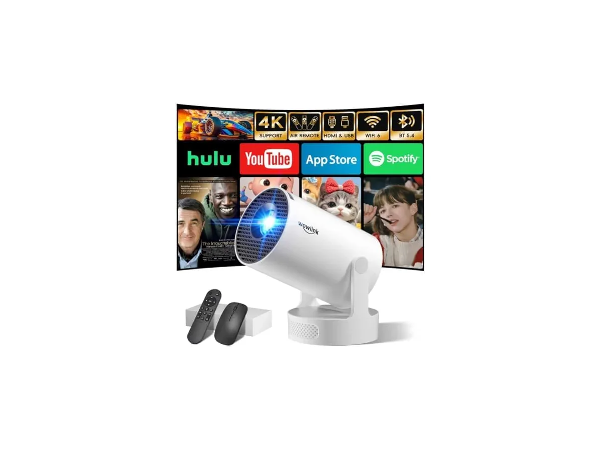 [Apps integradas & 2026 Upgraded] Mini Proyector con WiFi 6 Bluetooth 5.4
