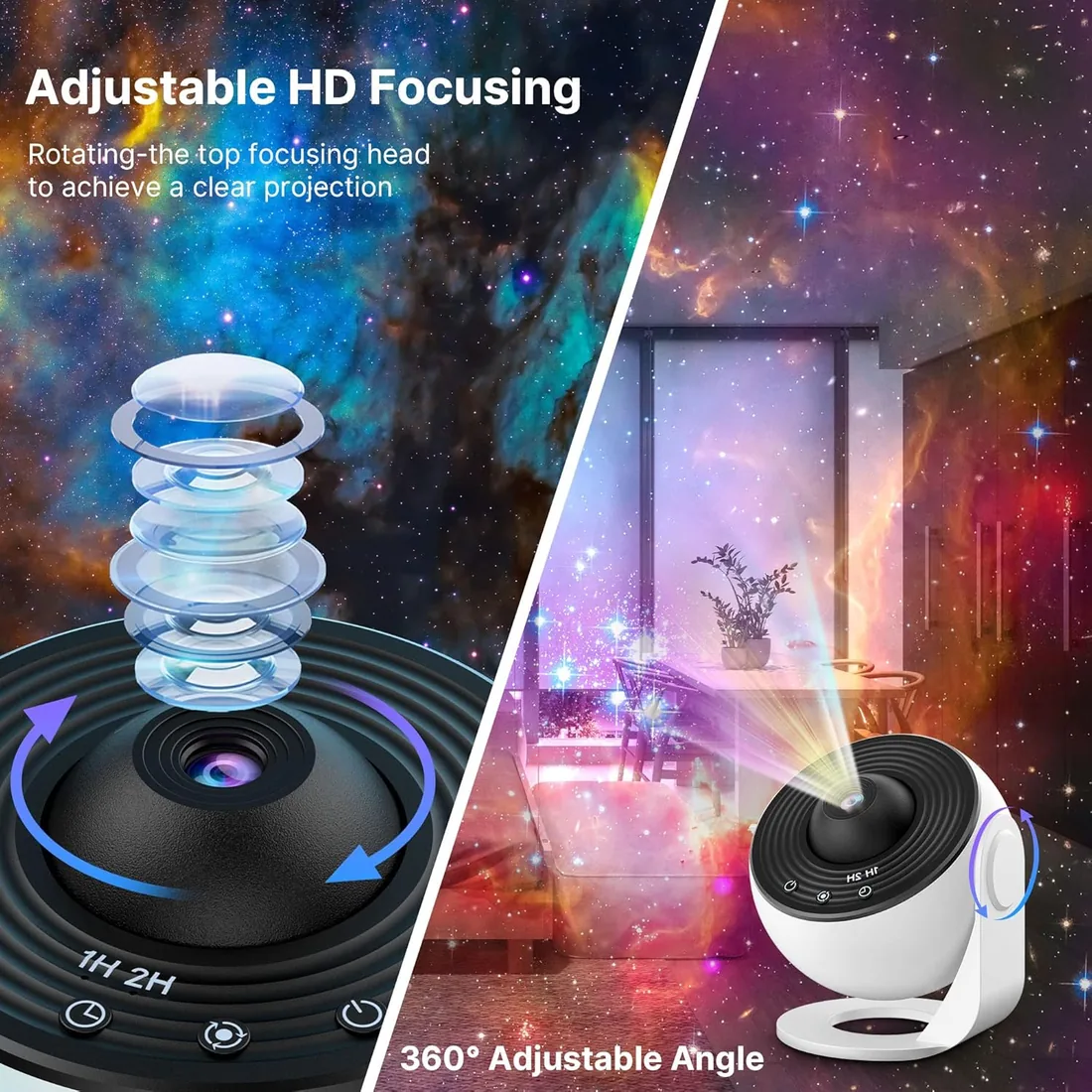 Mexllex Proyector Estrellas Galaxy Star Projector Starry Night Light, Dormitorio Proyector De Techo Temporizador, 13 PelíCulas Hd, Los Mejores Regalos Para NiñOs Adultos foto 2