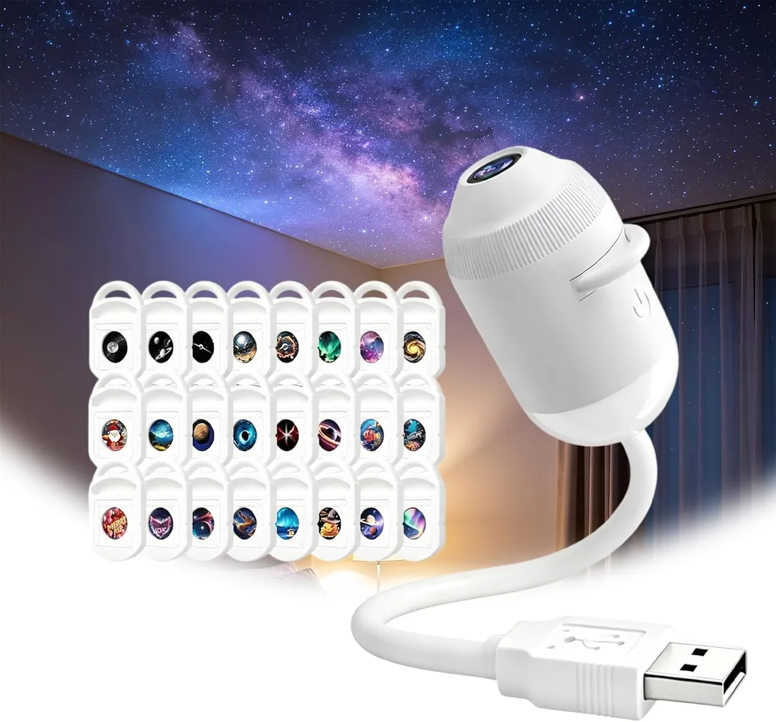 Proyector de Galaxias y Estrellas Real, Plug-and-Play Hd Star Projector | Smart Dynamic Holographic Night Light Proyector, 360° Adjustable Hd Galaxy and Ocean Projectors