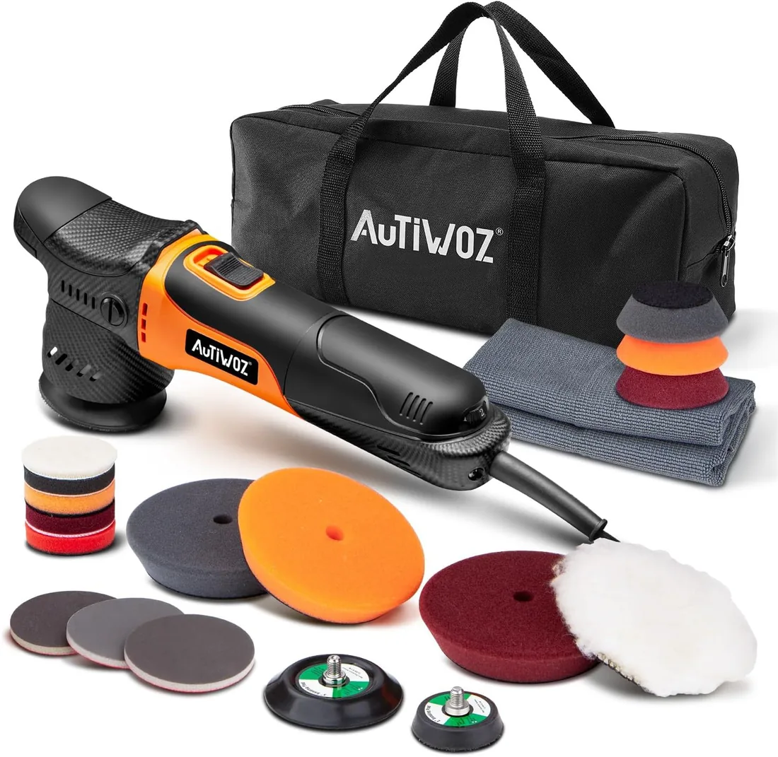AUTIWOZ W02 630W Mini Pulidora Coches,Orbital 12mm Pulido Faros