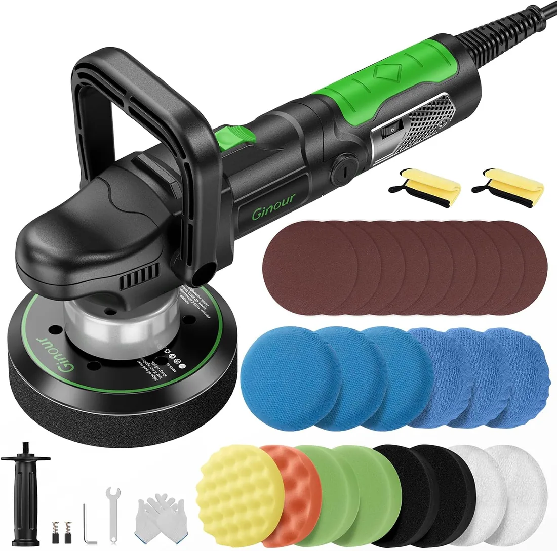 Ginour Pulidora Coche, Pulidora Orbital 1050W, Máquina de Pulir 6400 RPM foto 3