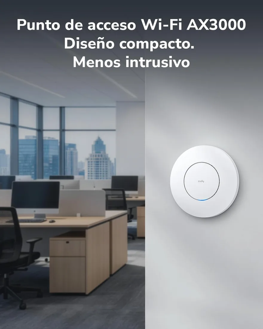 Cudy Punto de Acceso WiFi AX3000 Gigabit PoE WiFi 6 para Montaje e, AP3000S | 2402, 574 Mbps, 120 dispositivos, 1 puerto GbE IEEE 802.3at, portal de autenticación, varias opciones de alimentación foto 2