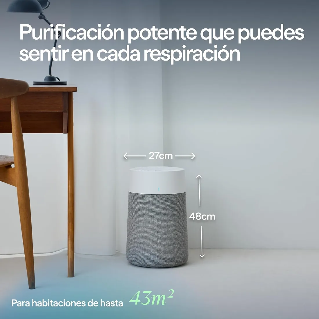 BLUEAIR Purificador de aire 43 m², inteligente y silencioso, HEPASilent, ideal para hogar, dormitorio, niños, polvo, alérgenos, humo, moho, pelo de mascotas - Blue Pure 511i Max foto 3