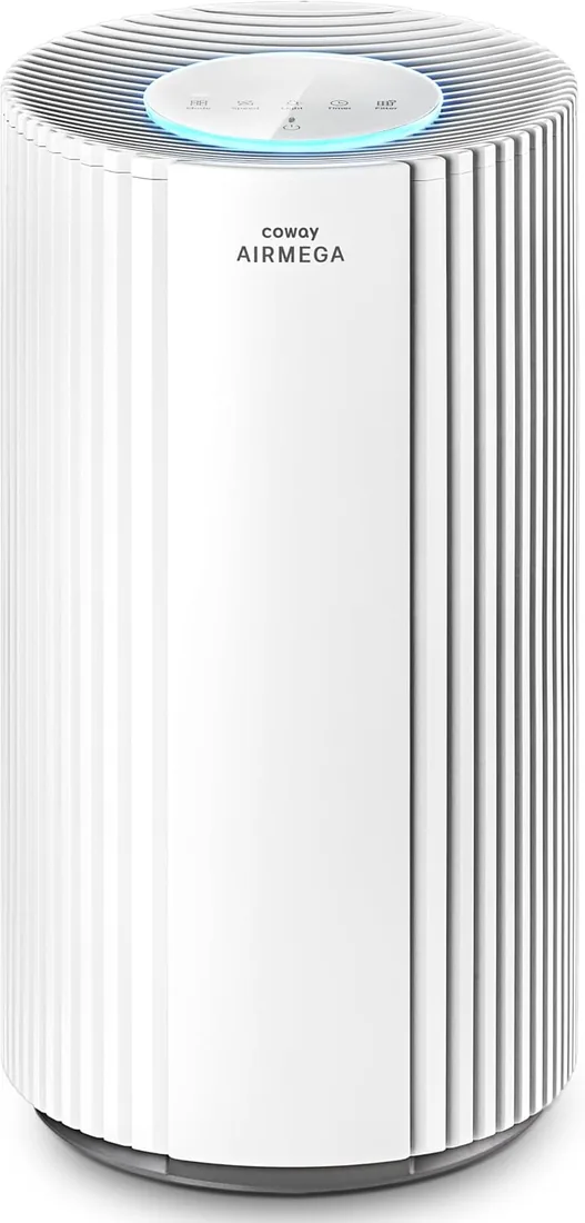 COWAY Purificador de aire HEPA para grandes espacios, AIRMEGA 350, Blanco | Flujo HyperVortex, CADR 713 m³/h, limpia 148 m² en 30 min, sensor PM10, HEPA para humo, alergias, mascotas y olores