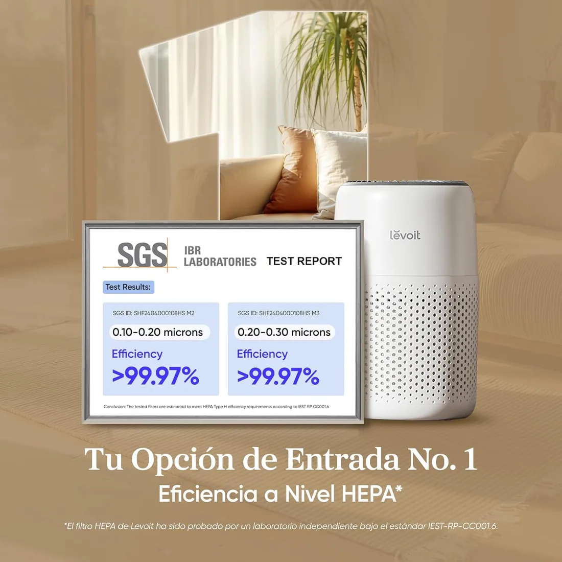 Levoit Purificador de Aire con Filtro HEPA, Portátil, Core Mini Blanco | Filtro HEPA para Alergias, Silencioso 25dB, Para Alergias, Bajo Consumo de Energía 7W, con Aromaterapia foto 2