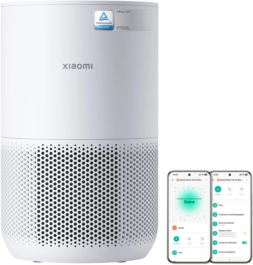 Xiaomi Purificador de Aire Inteligente 4 Compact para habitación, HEPA | CADR 230 m³/h, Silencioso,Elimina 99,97 % Polen/caspa de mascotas/Alergias/Humo,Modo sueño mesa/cama, Control app/voz