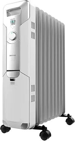 Cecotec Radiador Eléctrico de Aceite ReadyWarm 9000 Space. 9 Módulos, Bajo Consumo, 2000 W, 3 Niveles, Recogecables, Sistema de Seguridad, Ruedas, 20 m2