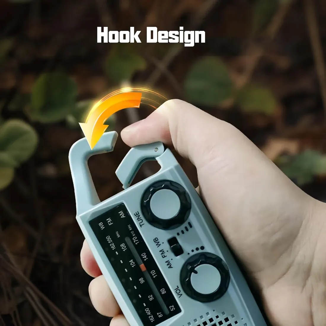 Radio de Emergencia Portátil, FM/Am Emergency Radio con Solar Recargable y Dinamo con Manivela con Linterna LED 2000mAh Powerbank SOS Alarma USB para Camping al Aire Libre foto 3