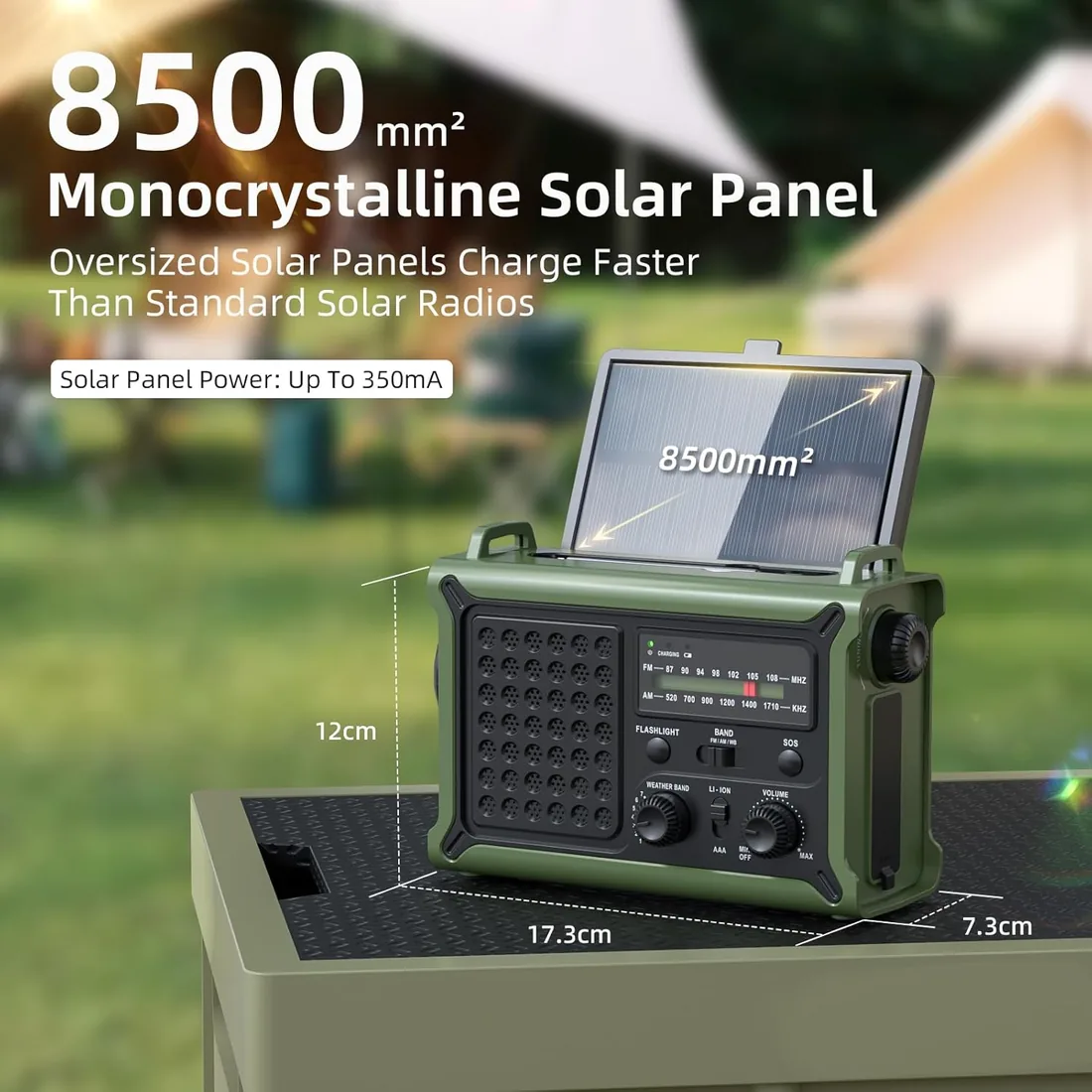 Radio Solar de Emergencia, Radio Am/FM con Manivela y Batería Recargable foto 3