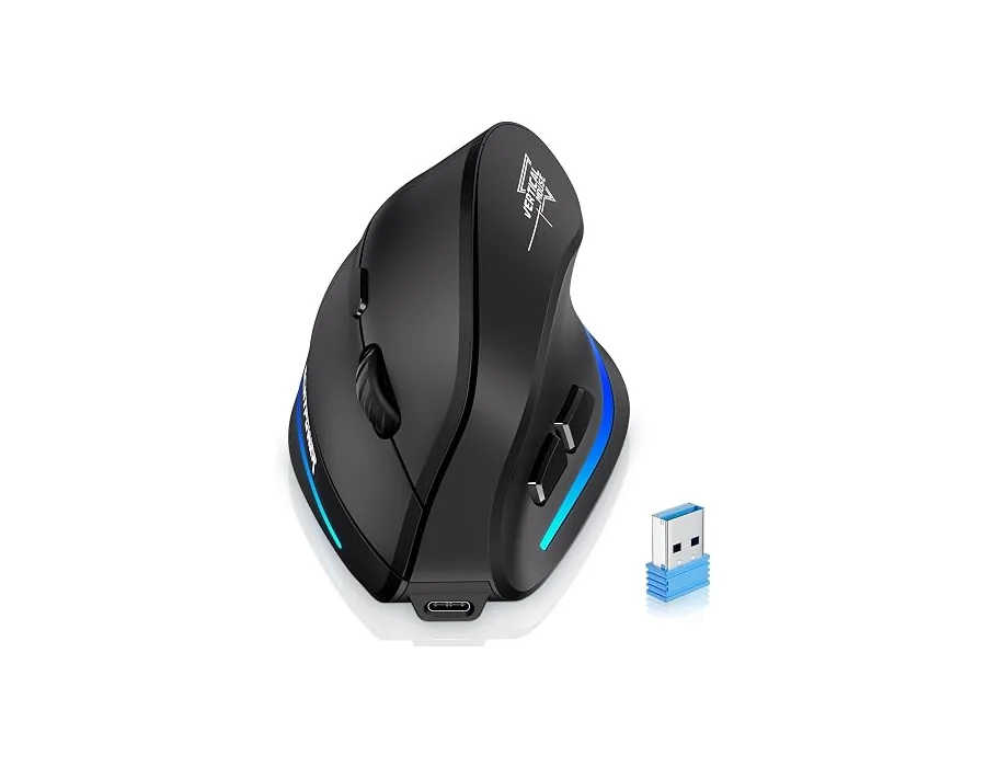 Ratón Inalámbrico Portátil, Ratón Vertical, Diseño Ergonómico, 2.4 G Óptico, 3 Niveles Ajustables dpi, 6 Botones- Protege el Brazo2 (F35) foto 2
