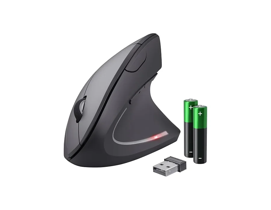 Trust Verto Ratón Vertical Ergonómico Inalámbrico 2.4GHz, Negro foto 2