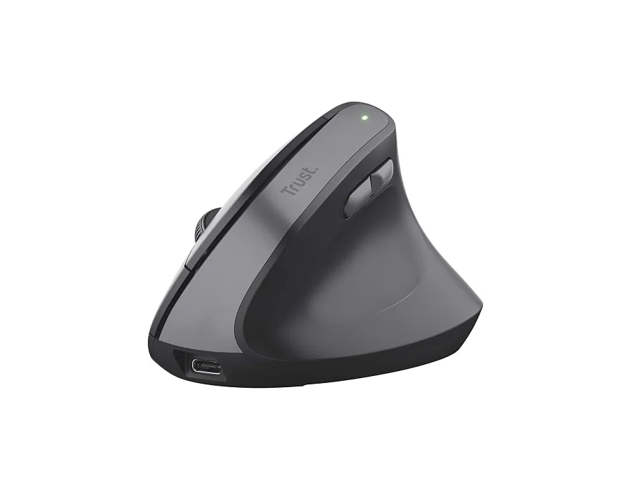 Trust Yuno Ratón Vertical Inalámbrico, Ratón Ergonómico Recargable