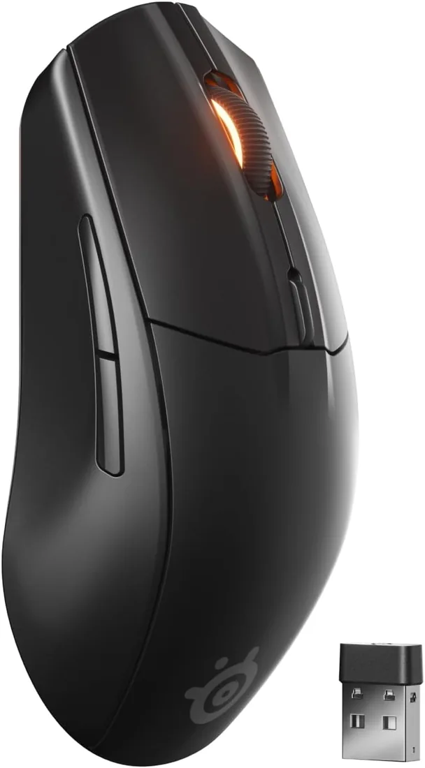 SteelSeries Rival 3 Wireless Gen 2 - Raton Gaming - 2,4GHz y Bluetooth - Sensor óptico TrueMove Air de 18000 dpi - Durabilidad de 60 M de clics - Ligero - Deslizadores 100% PTFE - Negro