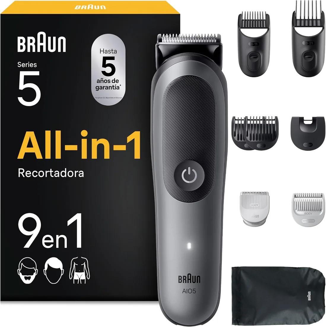 Braun Recortadora Todo en Uno Series 5, AIO5545, Gris