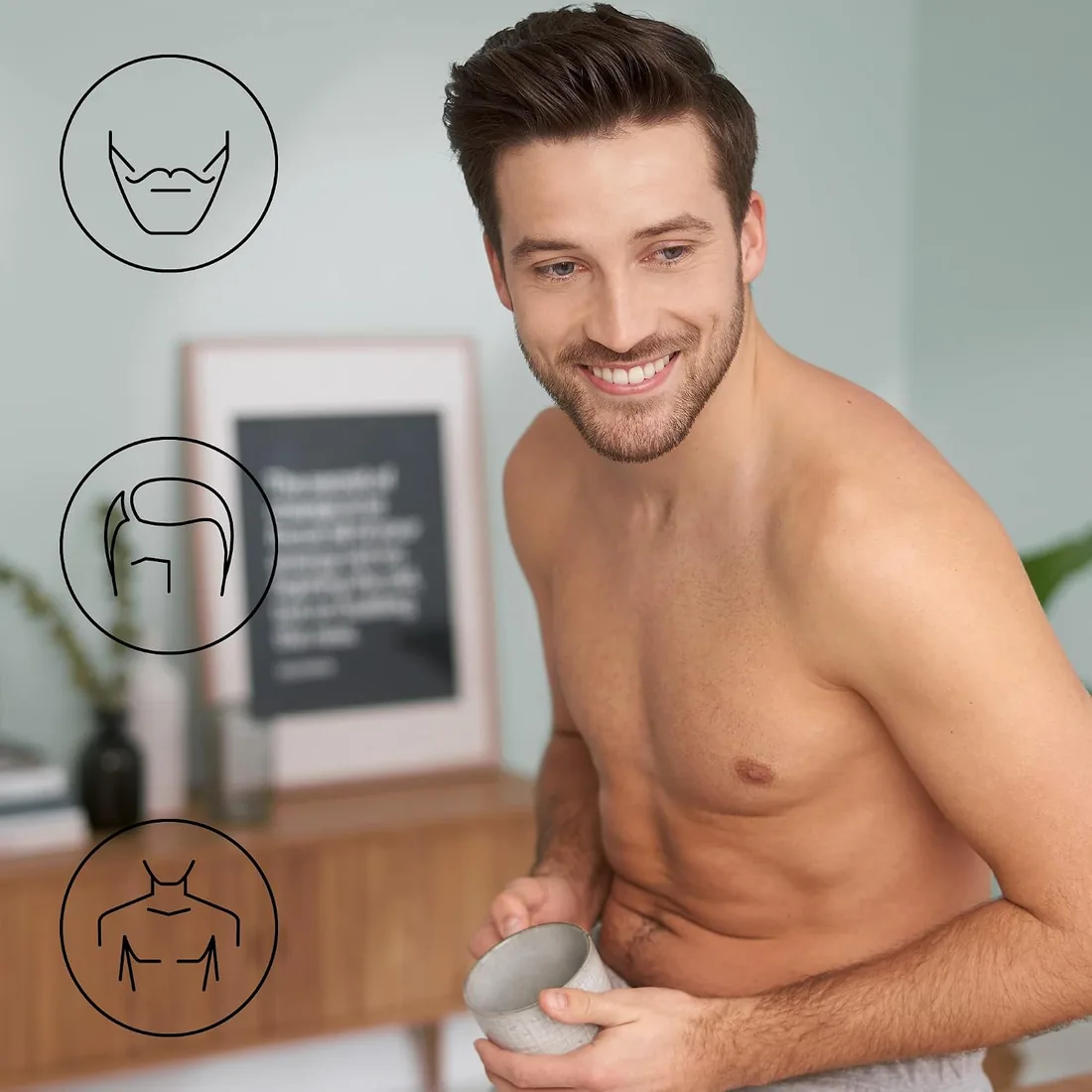 Panasonic ER-GB80-H503 Trimmer de Barba, Cabello y Cuerpo para Hombres, Afeitadora Portátil, 39 Configuraciones de Longitud, 3 Accesorios, Detallado, Operación Inalámbrica y con Cable, Plateada Oscura foto 2