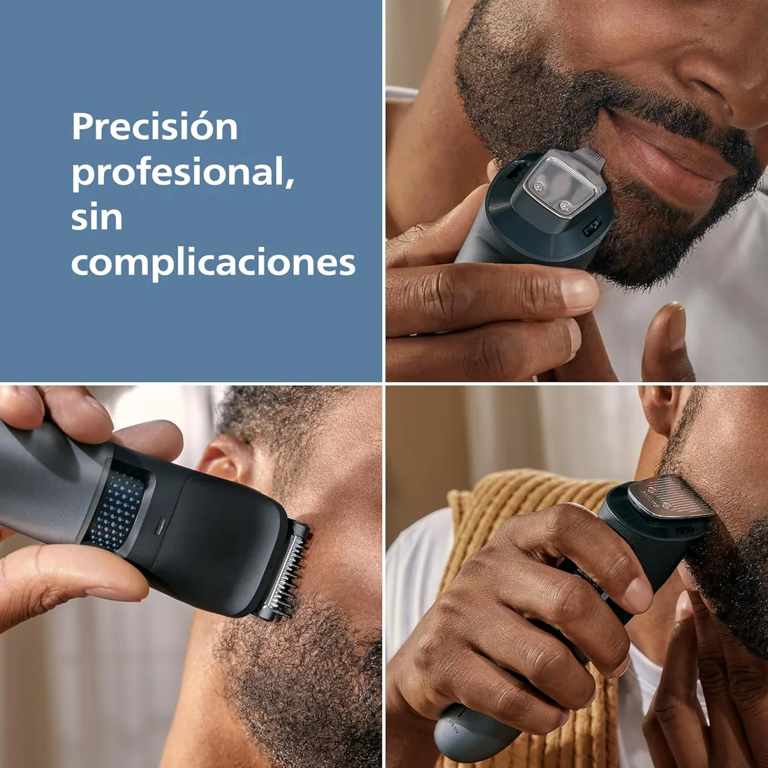 Philips Recortadora de barba series 7000, Hombre, Cuchillas autoafilables, 40 posiciones ajustables, Sensor de Barba, Sistema recogedor de vello, 100% Resistente al agua, Cabezal ancho, BT7670/15 foto 2