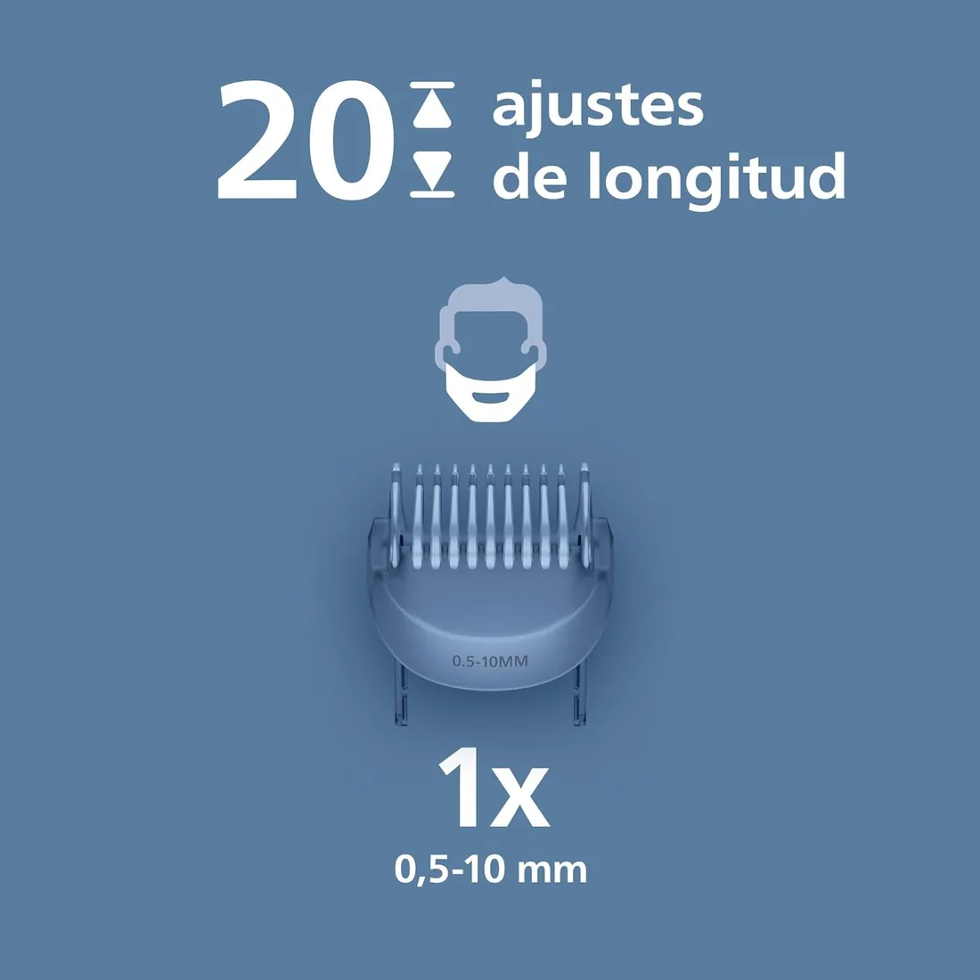 Philips Serie 3000 - Cuchillas con puntas redondeadas, 20 posiciones ajustables, peine-guía, 100% resistente al agua, indicador de batería, carga USB, funda, modelo BT3619/15 foto 3