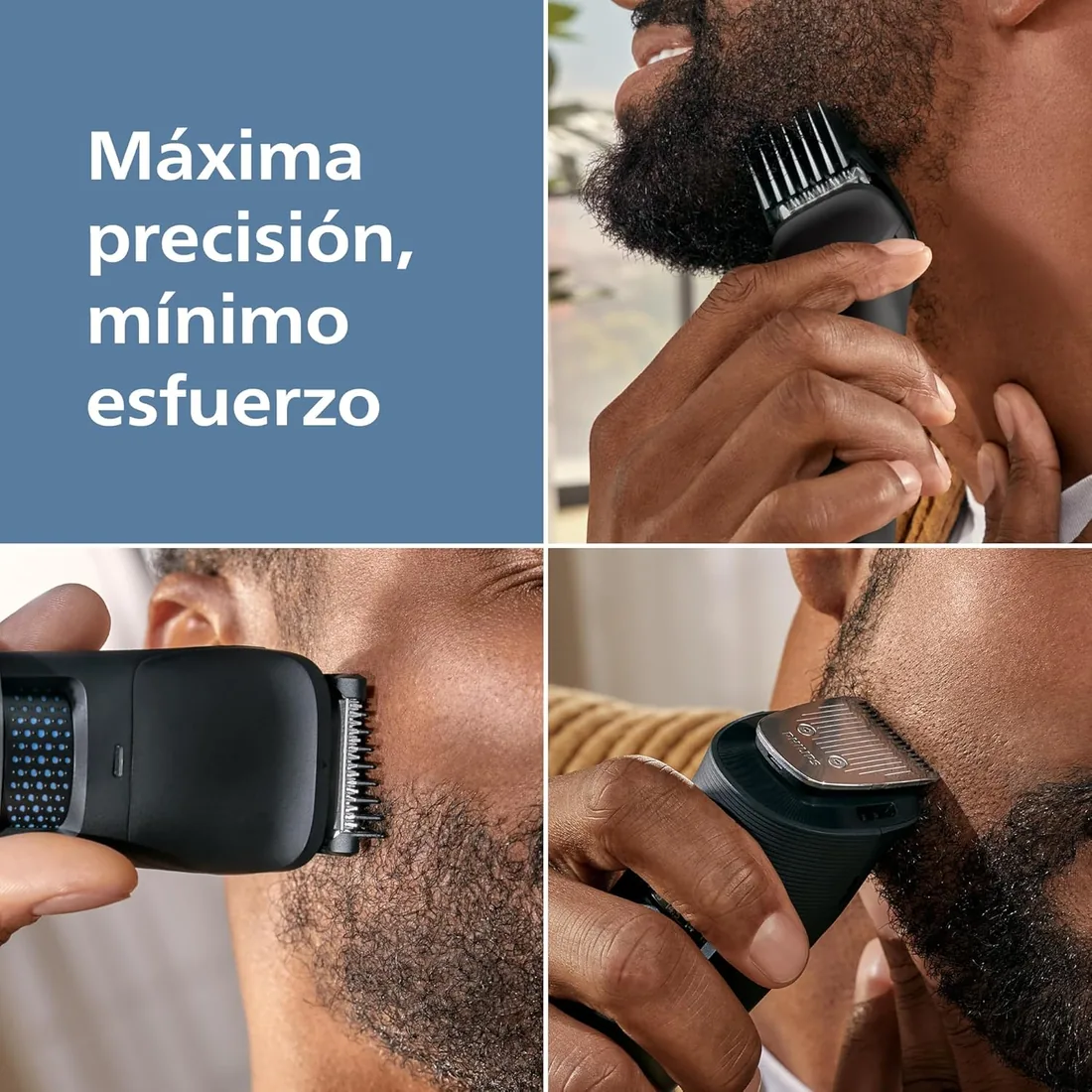 Recortadora de barba Philips Serie 5000 - Cuchillas autoafilables, 40 posiciones ajustables, sensor, sistema recogedor de vello, peine difuminador, 100% resistente al agua, funda de viaje, BT5785/30 foto 2