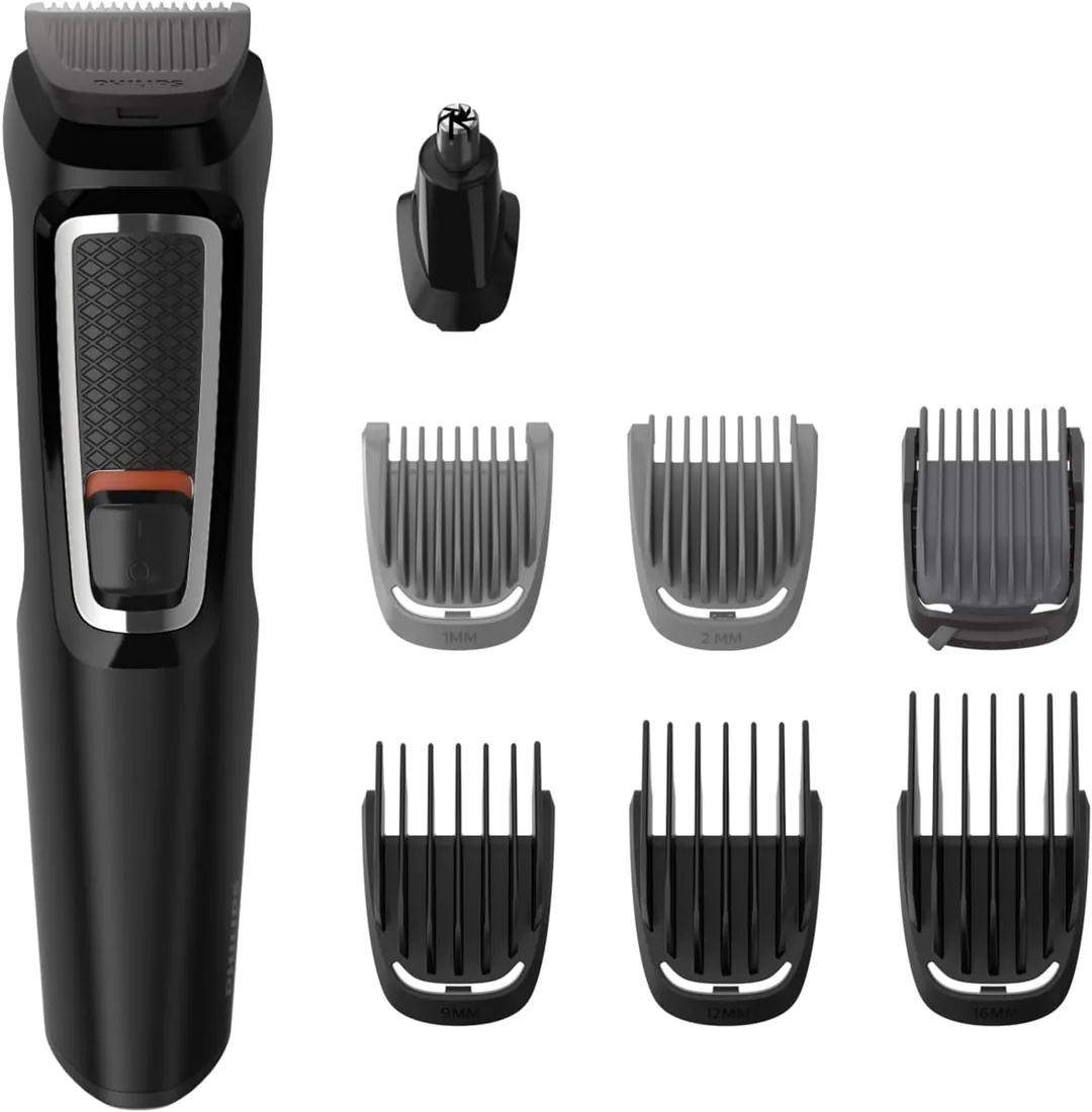 Serie 3000 de Philips, recortador todo en uno Multigroom, 7 en 1, una sola herramienta, moldeado sencillo para rostro y pelo, 11 posiciones de longitud (0,5-16 mm), modelo MG3730/15