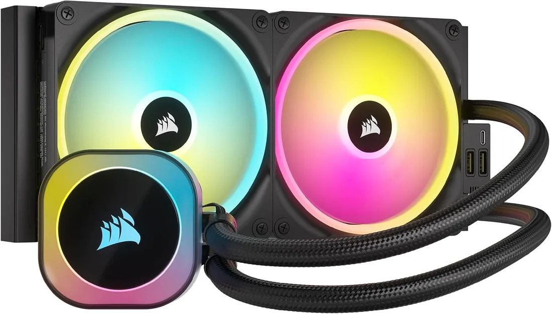 CORSAIR iCUE LINK H115i RGB Refrigerador Líquido Para CPU - 280mm AIO - Ventiladores QX140 RGB - Se Adapta a Intel LGA 1700, AMD AM5 - Concentrador de Sistema iCUE LINK Incluido - Negro