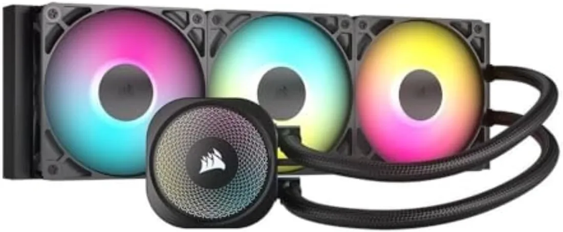 CORSAIR Nautilus 360 RS ARGB Refrigeración Líquida de CPU – 360mm AIO – Conexión Directa a la Placa Base – Intel LGA 1851/1700, AMD AM5/AM4 – 3X RS120 ARGB Ventiladores Incluidos – Negro
