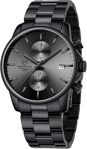 Reloj de Cuarzo para Hombre de Negocios de Moda con cronógrafo Impermeable de Acero Inoxidable para Hombre, Fecha automática foto 3