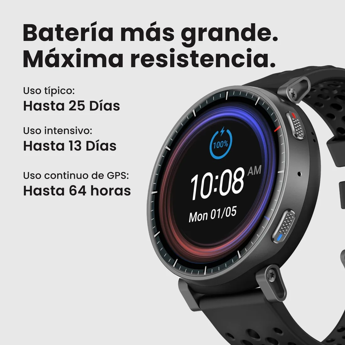 Amazfit Active MAX Reloj Inteligente 48mm, Pantalla AMOLED 1.5", Batería hasta 25 Días, Mapas, NFC, GPS, 170+ Deportes, Resistente al Agua, Ritmo Cardíaco y Sueño, Smartwatch para Android iPhone foto 2