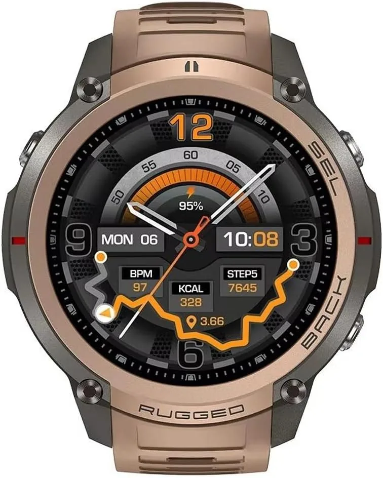 Reloj inteligente GPS con mapas fuera de línea, brújula, altímetro, tiempo – Reloj con pantalla AMOLED de 1,43 pulgadas, impermeable 50 m, monitor de corazón/oxígeno/presión, correa de gel de