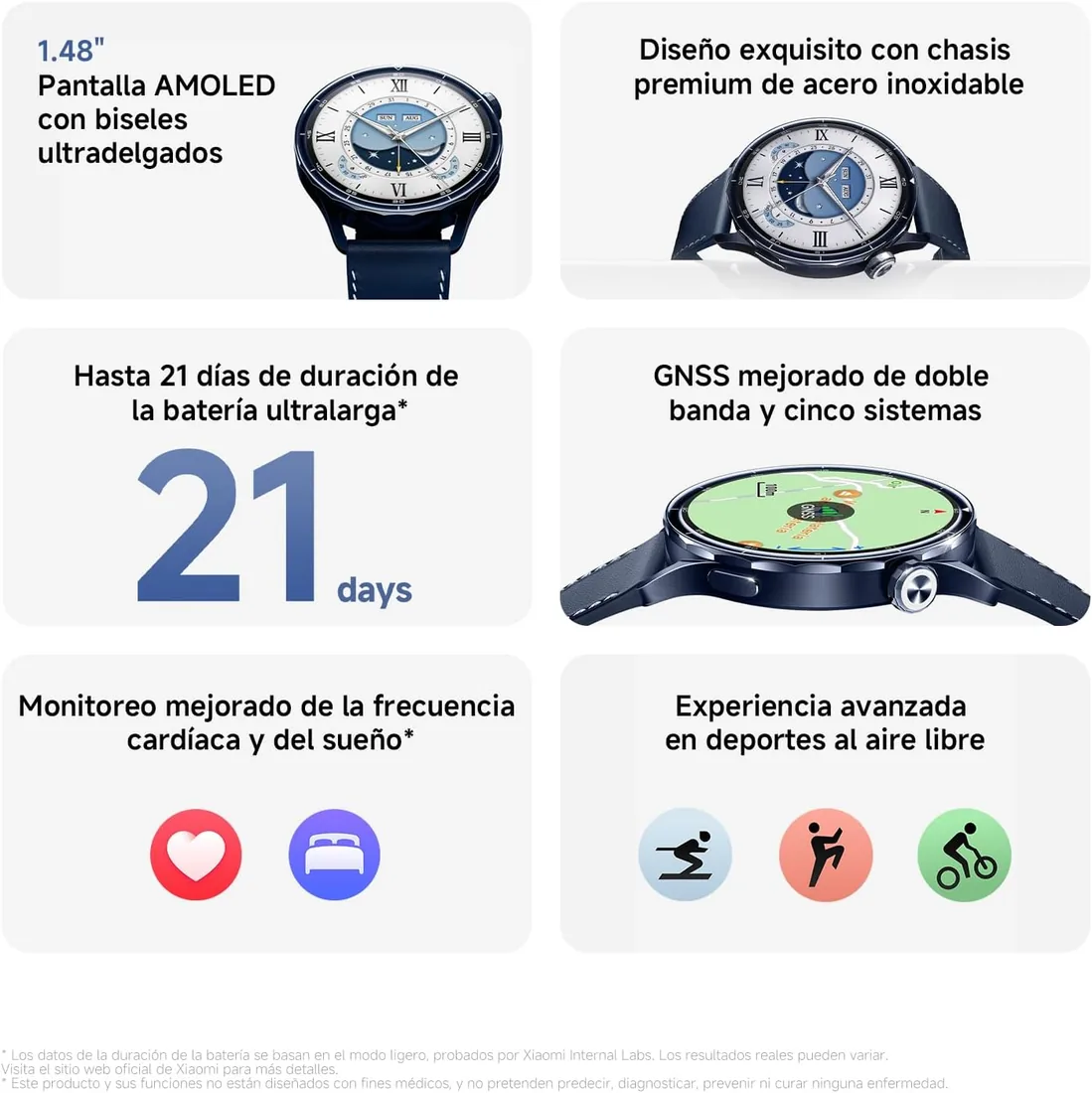 XIAOMI Watch S5 46 mm, smartwatch Hombre y Mujer, GPS, 21 días, Negro | Brillo de 2500 nits, sensor de salud 4 LED, sueño 2.0, mapas sin conexión, HyperOS, control por gestos foto 2