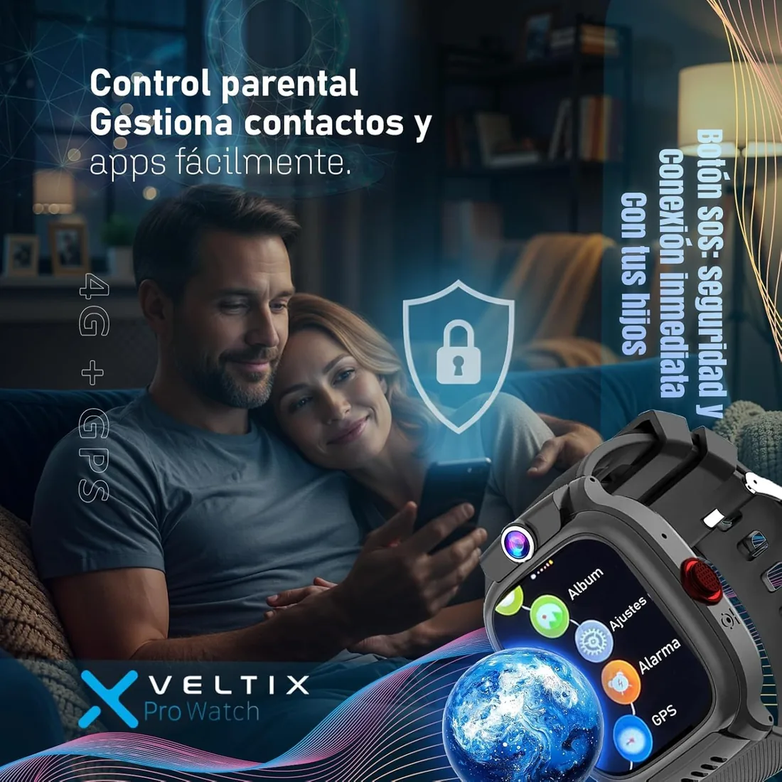 VELTIX®️ Nuevo Reloj Inteligente Niño X Pro 4G + 2 Correas Gratis | Smartwatch Niños con GPS Y Llamadas | Reloj Inteligente Niña | Reloj con GPS | Reloj para niños con VIDEOLLAMADAS (Premium) foto 2