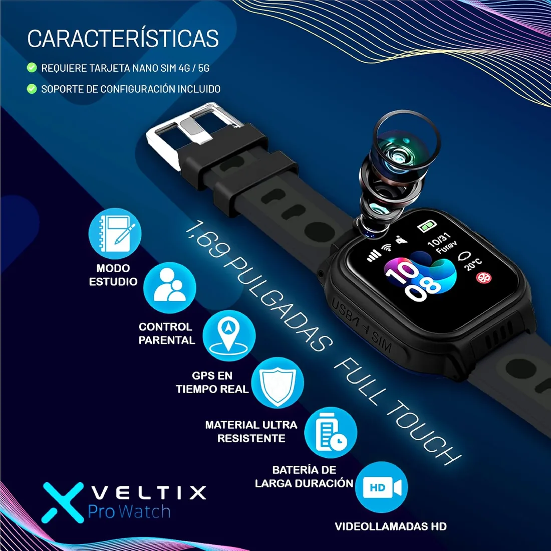 VELTIX®️ Nuevo Reloj Inteligente Niño X Pro 4G + 2 Correas Gratis | Smartwatch Niños con GPS Y Llamadas | Reloj Inteligente Niña | Reloj con GPS | Reloj para niños con VIDEOLLAMADAS (Premium) foto 3