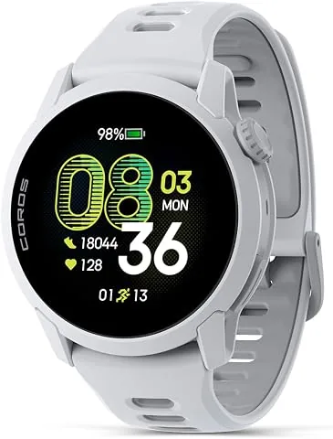 COROS Pace 4 Reloj GPS Deportivo Ultraligero- Blanco Silicona, Estándar | Pantalla táctil AMOLED de 1,2", 19 días de uso d