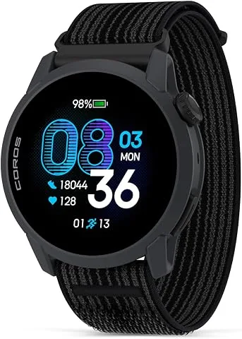 COROS Pace 4 Reloj GPS Deportivo Ultraligero- Negro Nailon, Estándar | Pantalla táctil AMOLED de 1,2", 19 días de uso diar foto 2