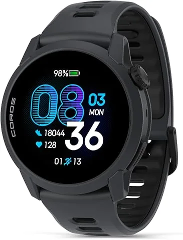 COROS Pace 4 Reloj GPS Deportivo Ultraligero- Negro Silicona, Estándar | Pantalla táctil AMOLED de 1,2", 19 días de uso di