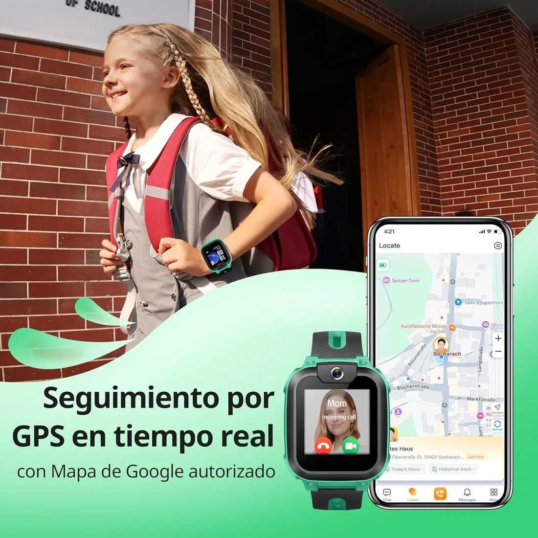 imoo Z1 Reloj Inteligente Niño con Videollamadas, GPS, SIM, IPX8, Seguro | Videollamadas HD, VoLTE, Chat, Ranura SIM, Localizador GPS, SOS, Impermeable IPX8, Cámara, Modo Clase, Sistema seguro foto 2
