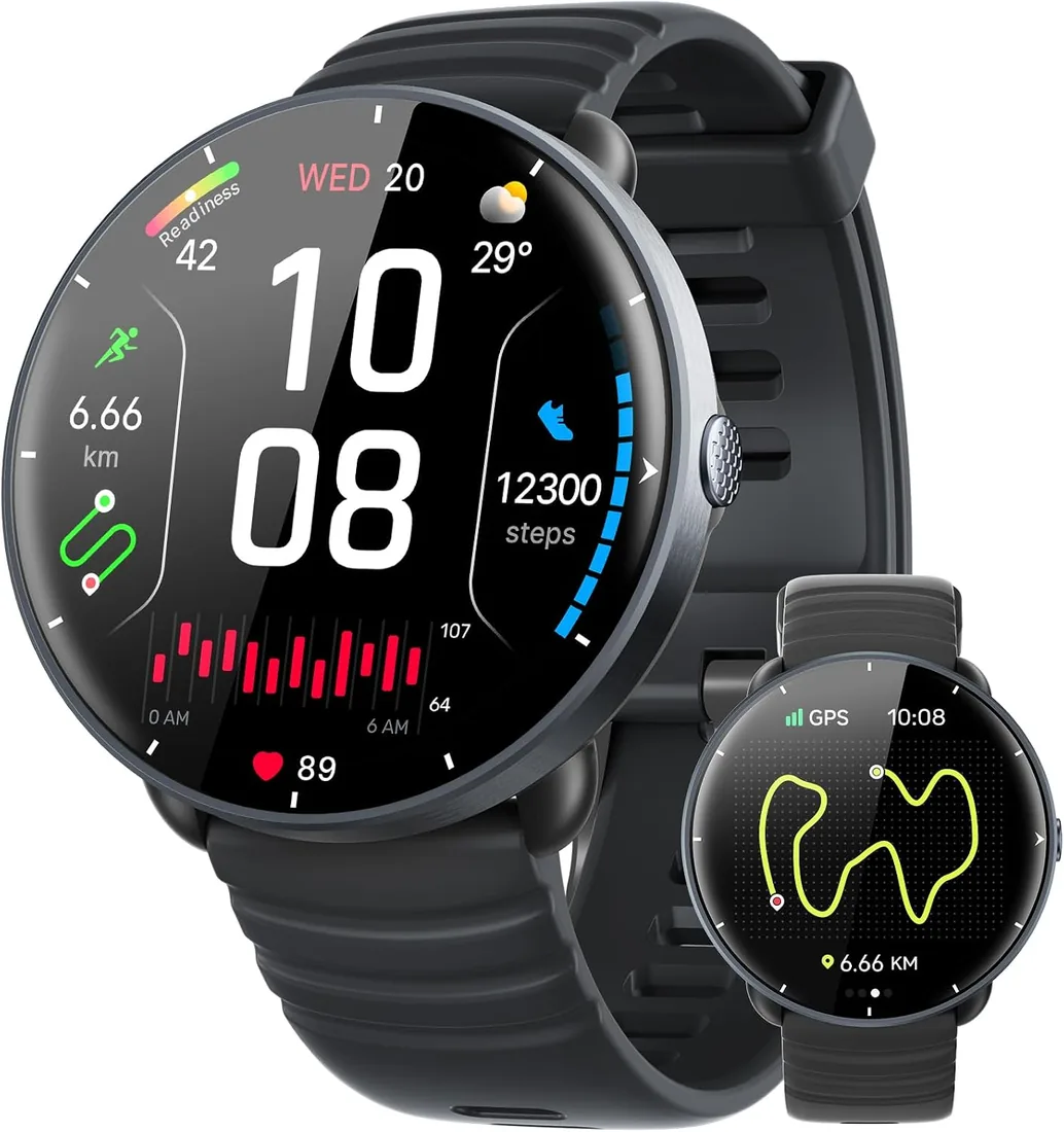 Parsonver Reloj Inteligente GPS Integrado, 5 ATM Impermeable para Nadar