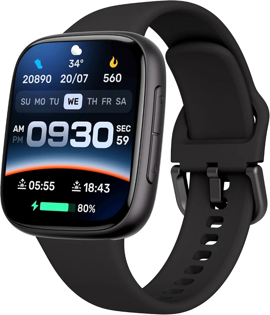Reloj Inteligente Mujer Hombre, Smartwatch con Pantalla AMOLED, Resistente al Agua 3ATM para Natación, Llamadas Entrantes/Salientes, Reloj Deportivo con Ritmo Cardíaco/Sueño/100 Deportes foto 2