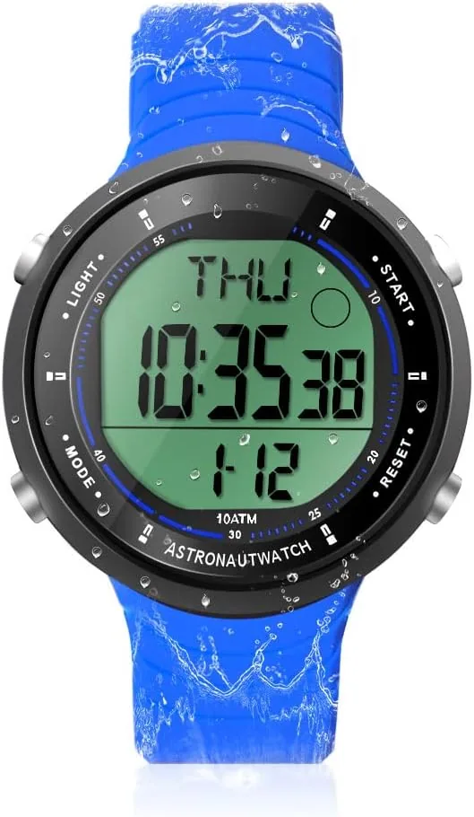 Reloj Pulsera Deportivo Impermeable 100 Metros para Buceo y Nadar con Despertador, Cronógrafo, Luz Trasera, Hora Dual, Calendario, Cuenta Regresiva, Formato de 12 o 24 Horas