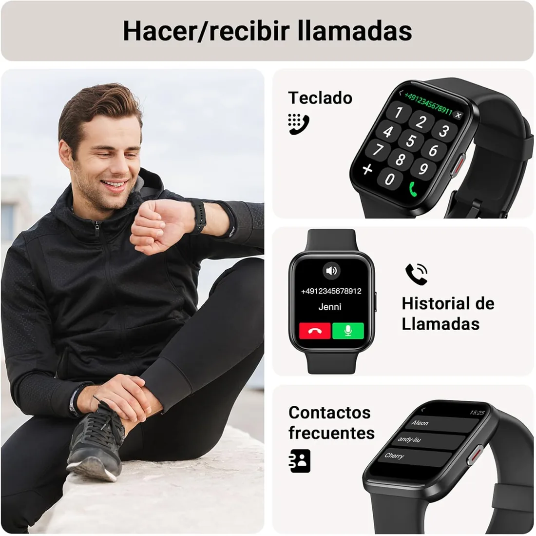 Tensky Reloj Inteligente Hombre con Llamadas y Voz de Alexa, Whatsapp Notificaciones, 1.85" Smartwatch Hombre 110 Modos Deportes 3 ATM SpO2/Pulsómetro/Monitor de Sueño Pulsera para iPhone Android foto 2