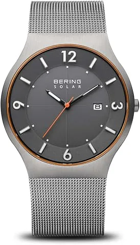 14440 Reloj Solar para Hombre con Caja de Acero Inoxidable de 40 mm y Esfera, Correa milanesa, Cristal de Zafiro y Resistencia al Agua de 5 ATM