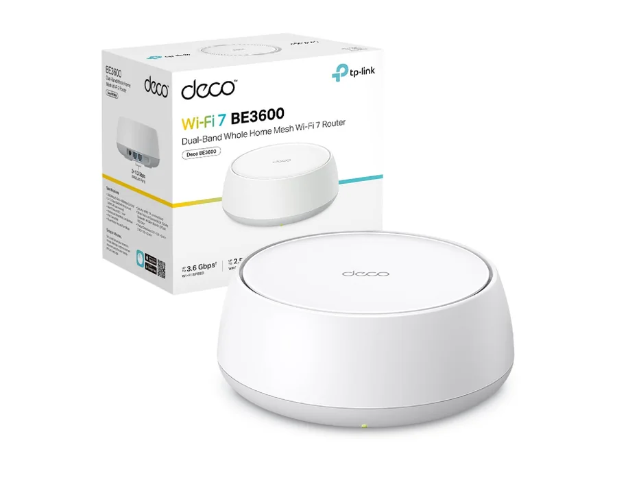 TP-Link Deco BE3600(1-Pack)-Sistema WiFi 7 Mesh, BE3600, Doble Banda, 600m2